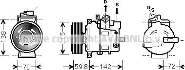 Prasco AIK343 - Компрессор кондиционера avtokuzovplus.com.ua