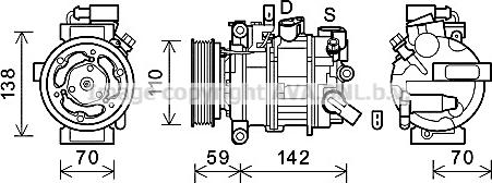 Prasco AIK402 - Компресор, кондиціонер autocars.com.ua