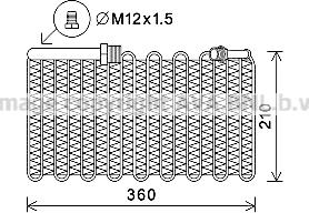 Prasco AIV355 - Випарник, кондиціонер autocars.com.ua