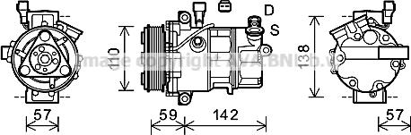 Prasco ALK127 - Компресор, кондиціонер autocars.com.ua