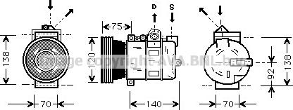 Prasco AUAK043 - Компрессор кондиционера autodnr.net