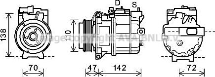 Prasco AUAK208 - Компрессор кондиционера avtokuzovplus.com.ua