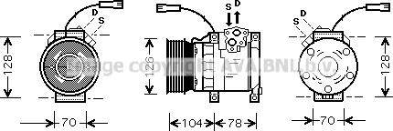 Prasco AUK168 - Компресор, кондиціонер autocars.com.ua