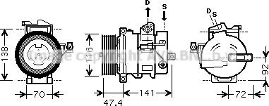 Prasco AUK188 - Компрессор кондиционера avtokuzovplus.com.ua