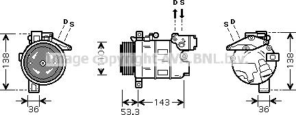 Prasco BWK321 - Компрессор кондиционера avtokuzovplus.com.ua