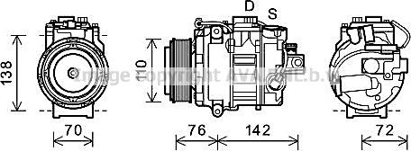 Prasco BWAK419 - Компрессор кондиционера avtokuzovplus.com.ua