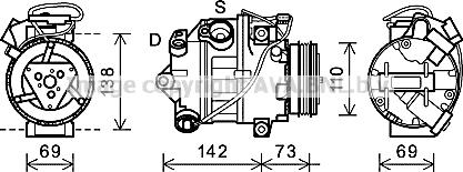 Prasco BWAK452 - Компрессор кондиционера autodnr.net