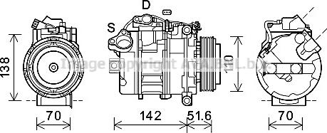 Prasco BWAK487 - Компрессор кондиционера avtokuzovplus.com.ua