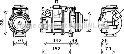 Prasco BWK423 - Компресор, кондиціонер autocars.com.ua