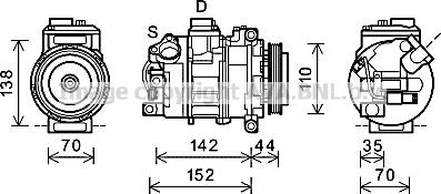 Prasco BWK424 - Компресор, кондиціонер autocars.com.ua