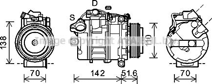 Prasco BWK427 - Компрессор кондиционера avtokuzovplus.com.ua