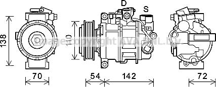 Prasco BWK495 - Компрессор кондиционера avtokuzovplus.com.ua