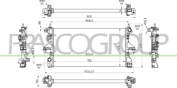 Prasco CI954R001 - Радіатор, охолодження двигуна autocars.com.ua