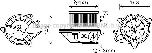 Prasco CN8292 - Електродвигун, вентиляція салону autocars.com.ua
