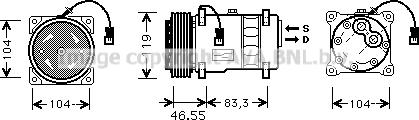 Prasco CNK019 - Компресор, кондиціонер autocars.com.ua