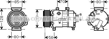 Prasco CNK250 - Компресор, кондиціонер autocars.com.ua