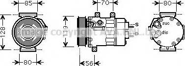 Prasco CNK254 - Компресор, кондиціонер autocars.com.ua