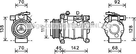 Prasco CRK128 - Компресор, кондиціонер autocars.com.ua