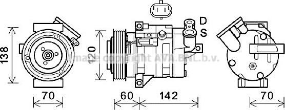 Prasco CTK052 - Компресор, кондиціонер autocars.com.ua