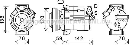 Prasco CTK063 - Компрессор кондиционера avtokuzovplus.com.ua