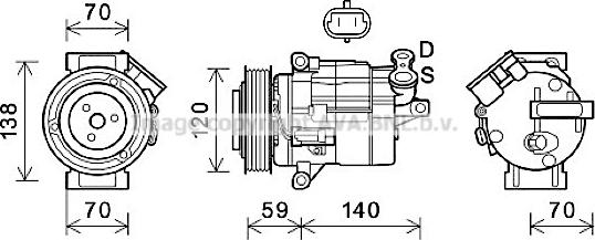 Prasco CTK065 - Компрессор кондиционера avtokuzovplus.com.ua