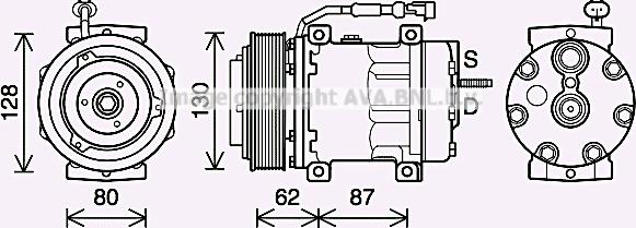 Prasco DFAK073 - Компрессор кондиционера avtokuzovplus.com.ua