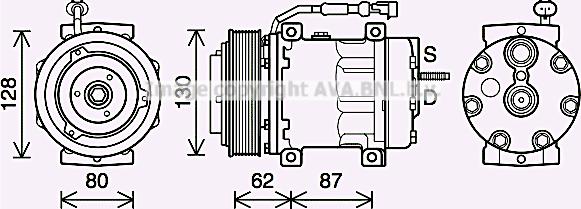 Prasco DFK073 - Компресор, кондиціонер autocars.com.ua