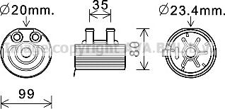 Prasco DN3431 - Масляный радиатор, двигательное масло avtokuzovplus.com.ua