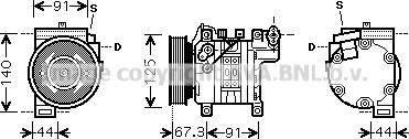 Prasco DNK273 - Компрессор кондиционера autodnr.net