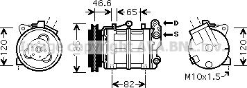 Prasco DNK313 - Компресор, кондиціонер autocars.com.ua