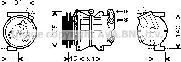 Prasco DNK314 - Компресор, кондиціонер autocars.com.ua