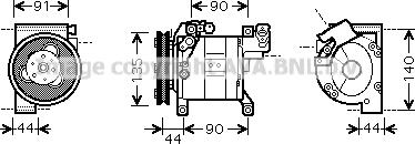 Prasco DNK322 - Компресор, кондиціонер autocars.com.ua