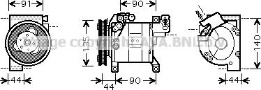 Prasco DNK323 - Компресор, кондиціонер autocars.com.ua