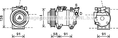 Prasco DNK344 - Компрессор кондиционера avtokuzovplus.com.ua