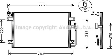 Prasco DW5030 - Конденсатор, кондиціонер autocars.com.ua