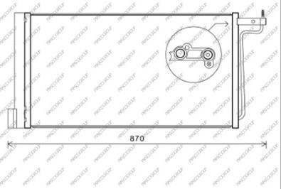 Prasco FD428C001 - Конденсатор, кондиціонер autocars.com.ua