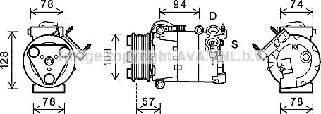 Prasco FDK450 - Компрессор кондиционера autodnr.net