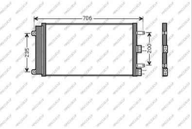 Prasco FT909C004 - Конденсатор, кондиціонер autocars.com.ua