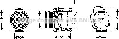 Prasco FTK036 - Компресор, кондиціонер autocars.com.ua