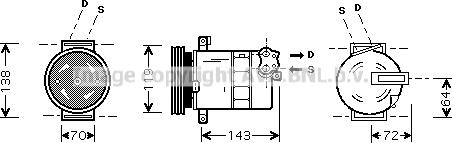 Prasco FTK086 - Компрессор кондиционера avtokuzovplus.com.ua