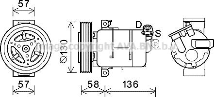 Prasco FTK445 - Компрессор кондиционера autodnr.net