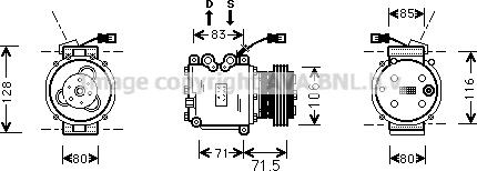 Prasco HDAK009 - Компрессор кондиционера avtokuzovplus.com.ua