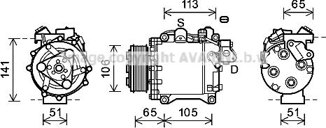 Prasco HDAK263 - Компрессор кондиционера autodnr.net