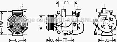 Prasco HDK207 - Компресор, кондиціонер autocars.com.ua