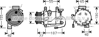 Prasco HDK232 - Компрессор кондиционера autodnr.net