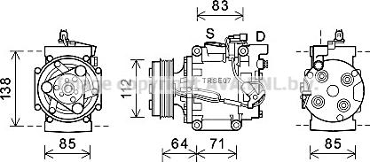 Prasco HDK310 - Компрессор кондиционера autodnr.net