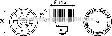Prasco HY8419 - Електродвигун, вентиляція салону autocars.com.ua