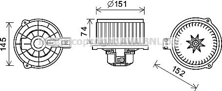 Prasco HY8430 - Электродвигатель, вентиляция салона avtokuzovplus.com.ua