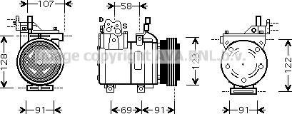 Prasco HYAK161 - Компрессор кондиционера avtokuzovplus.com.ua