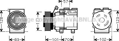 Prasco HYAK219 - Компрессор кондиционера autodnr.net